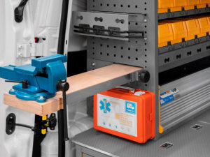 Banco morsa per allestimento su misura di un Fiat fiorino