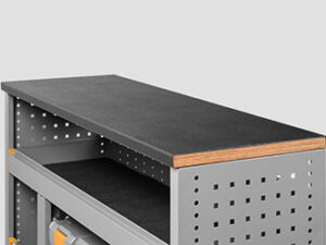Rubber-coated steel cover for Multiplex worktop